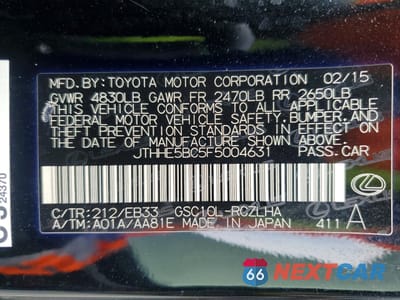 Zdjęcie 12 z 12 samochodu: 2015 LEXUS RC 350 BASE VIN:JTHHE5BC5F5004631 - miniatura