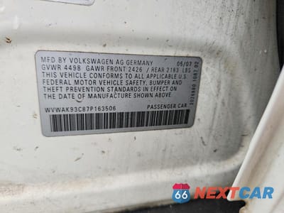 Zdjęcie 13 z 13 samochodu: 2007 VOLKSWAGEN PASSAT 2.0T VIN:WVWAK93C87P163506 - miniatura