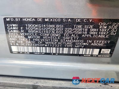 Zdjęcie 13 z 13 samochodu: 2023 HONDA HR-V SPORT VIN:3CZRZ1H50PM712321 - miniatura