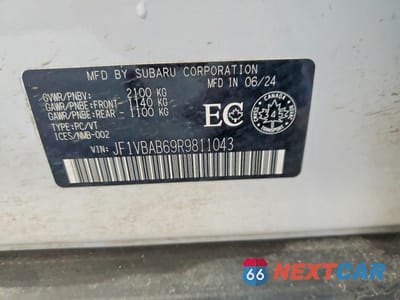 Zdjęcie 12 z 12 samochodu: 2024 SUBARU WRX VIN:JF1VBAB69R9811043 - miniatura