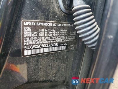 Zdjęcie 13 z 13 samochodu: 2012 BMW X3 XDRIVE28I VIN:5UXWX5C50CL724993 - miniatura