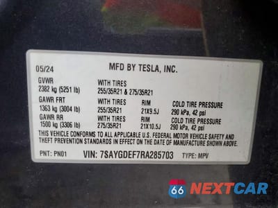 Zdjęcie 14 z 14 samochodu: 2024 TESLA MODEL Y VIN:7SAYGDEF7RA285703 - miniatura