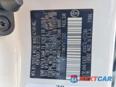 Zdjęcie 12 z 12 samochodu: 2023 TOYOTA CAMRY SE VIN:4T1T11AK4PU773505 - miniatura