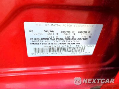 Zdjęcie 13 z 13 samochodu: 2006 MAZDA 3 I VIN:JM1BK32F361425947 - miniatura