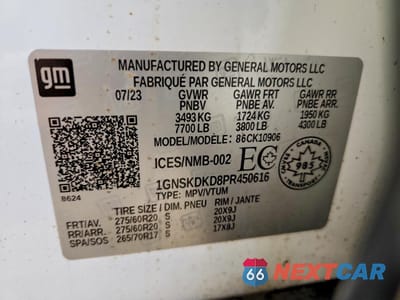 Zdjęcie 13 z 13 samochodu: 2023 CHEVROLET SUBURBAN K1500 Z71 VIN:1GNSKDKD8PR450616 - miniatura