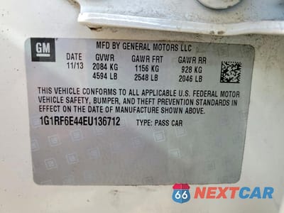 Zdjęcie 12 z 12 samochodu: 2014 CHEVROLET VOLT VIN:1G1RF6E44EU136712 - miniatura