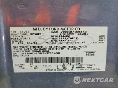 Zdjęcie 12 z 12 samochodu: 2005 FORD F150 SUPERCREW VIN:1FTPW14585KE73438 - miniatura