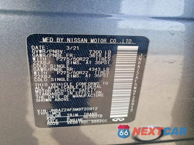 Zdjęcie 13 z 13 samochodu: 2021 INFINITI QX80 PREMIUM SELECT VIN:JN8AZ2AF5M9720912 - miniatura