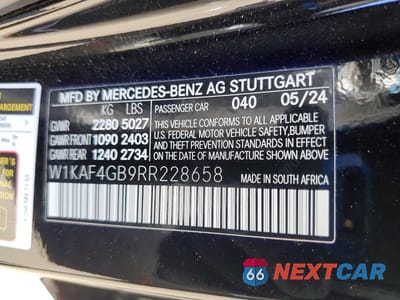 Zdjęcie 12 z 12 samochodu: 2024 MERCEDES-BENZ C 300 VIN:W1KAF4GB9RR228658 - miniatura