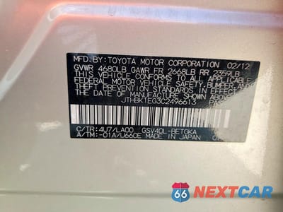 Zdjęcie 12 z 12 samochodu: 2012 LEXUS ES 350 BASE VIN:JTHBK1EG3C2496613 - miniatura