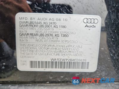 Zdjęcie 13 z 13 samochodu: 2011 AUDI Q5 PREMIUM PLUS VIN:WA1LFAFP2BA026676 - miniatura