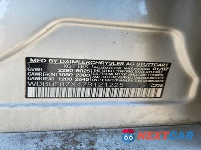Zdjęcie 12 z 12 samochodu: 2007 MERCEDES-BENZ E-CLASS VIN:WDBUF87X47B121225 - miniatura