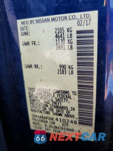 Zdjęcie 13 z 13 samochodu: 2017 NISSAN MAXIMA 3.5 S VIN:1N4AA6AP2HC410248 - miniatura