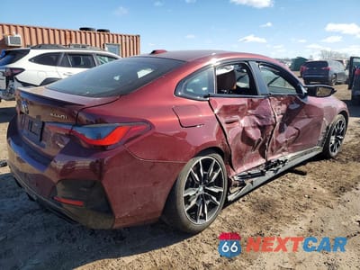 Trzecie zdjęcie samochodu z tyłu: 2022 BMW M440XI GRAN COUPE VIN:WBA13AW06NFM21747 - miniatura