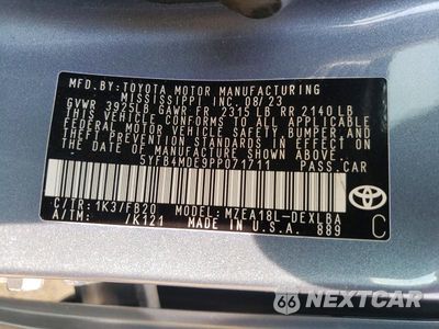 Zdjęcie 12 z 12 samochodu: 2023 TOYOTA COROLLA LE VIN:5YFB4MDE9PP071711 - miniatura
