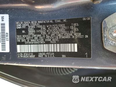 Zdjęcie 12 z 12 samochodu: 2008 TOYOTA TUNDRA LIMITED VIN:5TFDV58108X079654 - miniatura