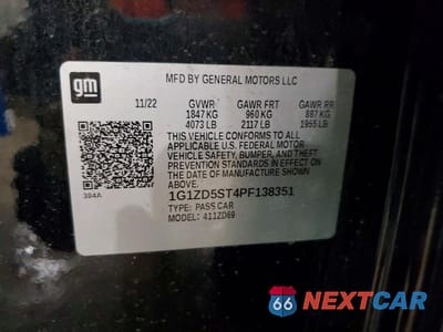 Zdjęcie 12 z 12 samochodu: 2023 CHEVROLET MALIBU LT VIN:1G1ZD5ST4PF138351 - miniatura