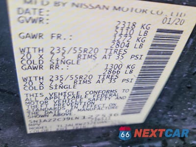 Zdjęcie 13 z 13 samochodu: 2020 NISSAN MURANO SL VIN:5N1AZ2CJ9LN127536 - miniatura