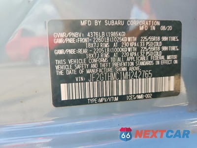 Zdjęcie 14 z 14 samochodu: 2021 SUBARU CROSSTREK LIMITED VIN:JF2GTHMC1MH242765 - miniatura