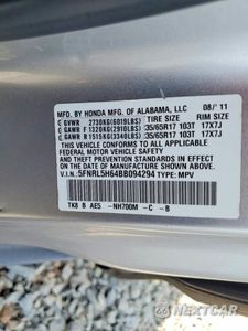 Zdjęcie 13 z 13 samochodu: 2011 HONDA ODYSSEY EXL VIN:5FNRL5H64BB094294 - miniatura