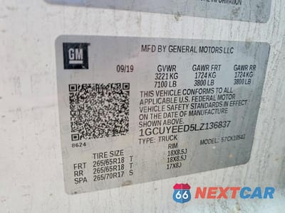 Zdjęcie 12 z 12 samochodu: 2020 CHEVROLET SILVERADO K1500 RST VIN:1GCUYEED5LZ136837 - miniatura