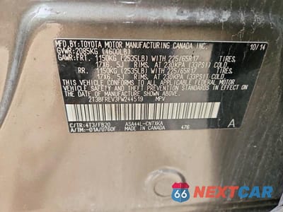 Zdjęcie 13 z 13 samochodu: 2015 TOYOTA RAV4 LE VIN:2T3BFREV3FW244519 - miniatura