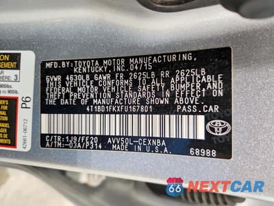 Zdjęcie 12 z 12 samochodu: 2015 TOYOTA CAMRY HYBRID LE VIN:4T1BD1FKXFU167801 - miniatura