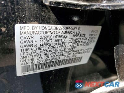 Zdjęcie 14 z 14 samochodu: 2023 ACURA MDX TYPE S ADVANCE VIN:5J8YD8H89PL002839 - miniatura