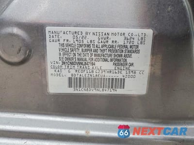 Zdjęcie 13 z 13 samochodu: 2022 NISSAN VERSA S VIN:3N1CN8DV9NL847194 - miniatura