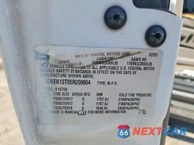 Zdjęcie 12 z 12 samochodu: 2005 CHEVROLET TAHOE K1500 VIN:1GNEK13T85R209864 - miniatura