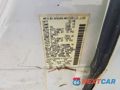 Zdjęcie 14 z 14 samochodu: 2006 NISSAN QUEST 3.5 VIN:5N1BV28U06N120577 - miniatura
