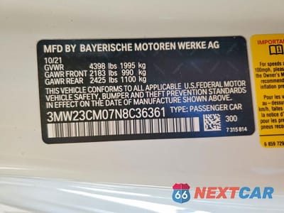 Zdjęcie 12 z 13 samochodu: 2022 BMW Motorrad 230I VIN:3MW23CM07N8C36361 - miniatura