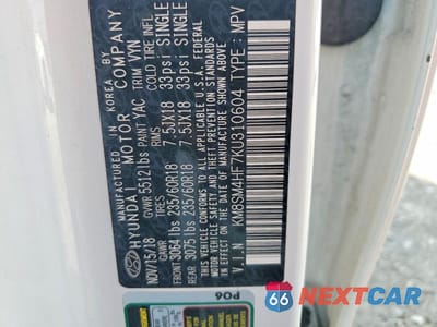 Zdjęcie 13 z 13 samochodu: 2019 HYUNDAI SANTA FE XL SE VIN:KM8SM4HF7KU310604 - miniatura