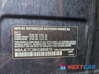 Zdjęcie 12 z 12 samochodu: 2017 BMW 540 XI VIN:WBAJE7C38HG889876 - miniatura