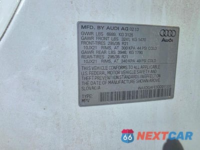 Zdjęcie 10 z 10 samochodu: 2013 AUDI Q7 PRESTIGE VIN:WA1DGAFE3DD011332 - miniatura