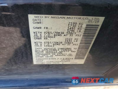 Zdjęcie 12 z 12 samochodu: 2019 NISSAN FRONTIER SV VIN:1N6AD0FR0KN771804 - miniatura