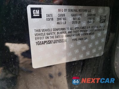 Zdjęcie 13 z 13 samochodu: 2018 CADILLAC CTS VIN:1G6AP5SX1J0165034 - miniatura