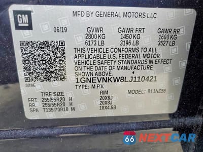 Zdjęcie 13 z 13 samochodu: 2020 CHEVROLET TRAVERSE HIGH COUNTRY VIN:1GNEVNKW8LJ110421 - miniatura