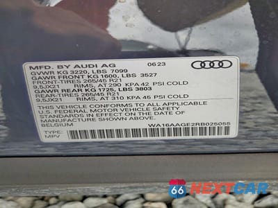 Zdjęcie 14 z 14 samochodu: 2024 AUDI Q8 E-TRON PRESTIGE VIN:WA16AAGE2RB025055 - miniatura