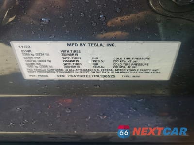 Zdjęcie 13 z 13 samochodu: 2023 TESLA MODEL Y VIN:7SAYGDEE7PA196525 - miniatura