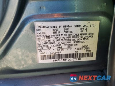 Zdjęcie 12 z 12 samochodu: 2002 NISSAN ALTIMA 3.5 SE VIN:1N4BL11D12C107198 - miniatura