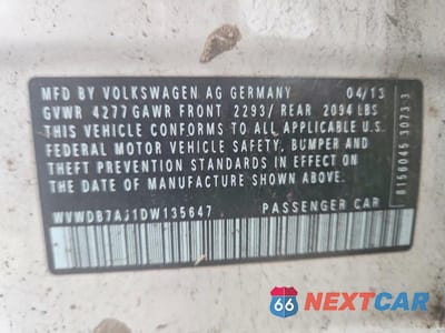 Zdjęcie 12 z 12 samochodu: 2013 VOLKSWAGEN GOLF VIN:WVWDB7AJ1DW135647 - miniatura