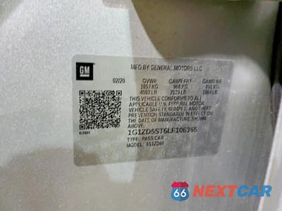 Zdjęcie 12 z 12 samochodu: 2020 CHEVROLET MALIBU LT VIN:1G1ZD5ST6LF106365 - miniatura