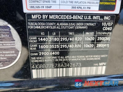 Zdjęcie 13 z 13 samochodu: 2008 MERCEDES-BENZ ML 63 AMG VIN:4JGBB77E78A342673 - miniatura