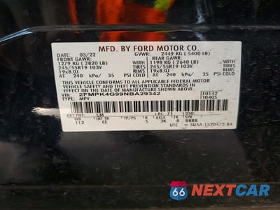 Zdjęcie 12 z 12 samochodu: 2022 FORD EDGE SE VIN:2FMPK4G99NBA29342 - miniatura