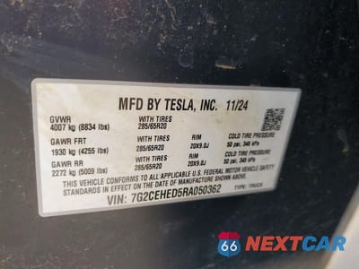 Zdjęcie 13 z 13 samochodu: 2024 TESLA CYBERTRUCK VIN:7G2CEHED5RA050362 - miniatura