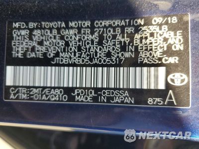 Zdjęcie 12 z 12 samochodu: 2018 TOYOTA MIRAI BASE VIN:JTDBVRBD5JA005317 - miniatura