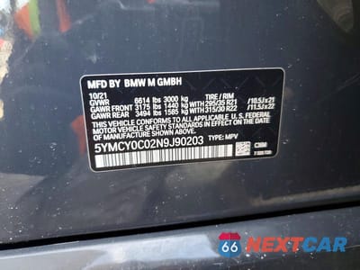 Zdjęcie 13 z 13 samochodu: 2022 BMW X6 M VIN:5YMCY0C02N9J90203 - miniatura