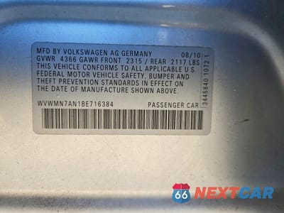 Zdjęcie 13 z 13 samochodu: 2011 VOLKSWAGEN CC SPORT VIN:WVWMN7AN1BE716384 - miniatura