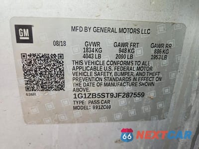 Zdjęcie 13 z 13 samochodu: 2018 CHEVROLET MALIBU LS VIN:1G1ZB5ST9JF287559 - miniatura